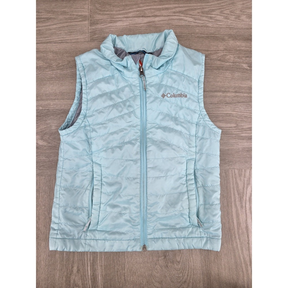 Columbia‎ Vest Youth Size XS Light Blue Omni Heat Puffer Sportswear